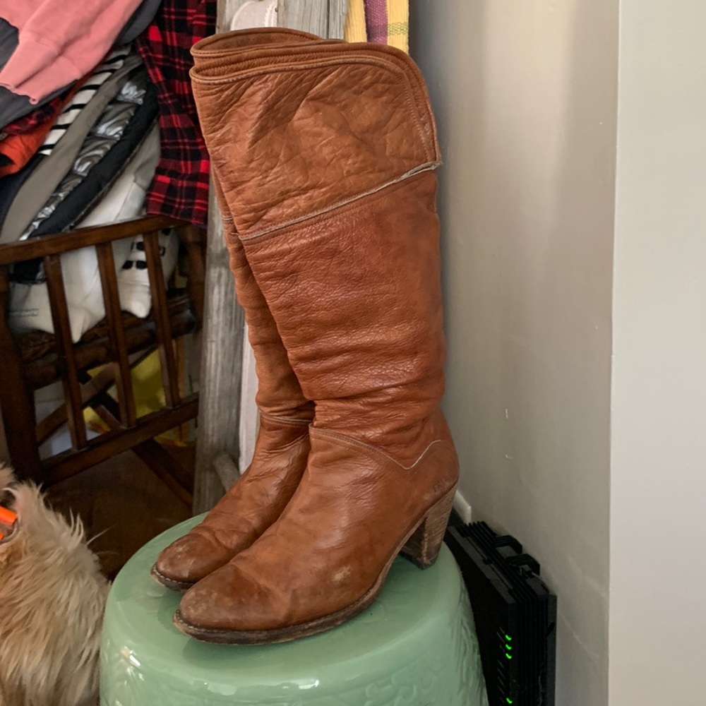 Vintage cognac boots